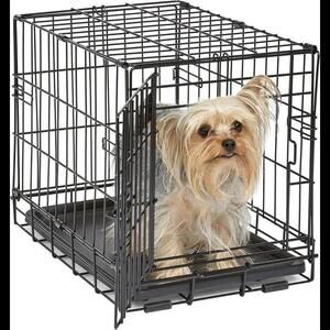 Single Door - Collapsable Dog Crate - 18” x 12” x1 4.5” - Black